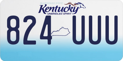 KY license plate 824UUU
