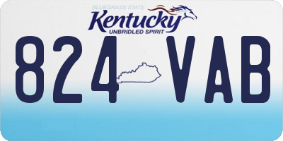 KY license plate 824VAB