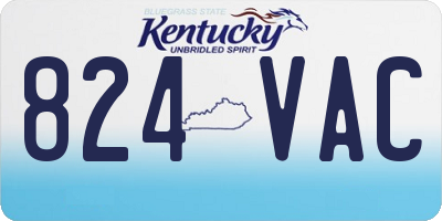 KY license plate 824VAC