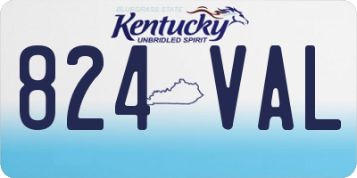 KY license plate 824VAL