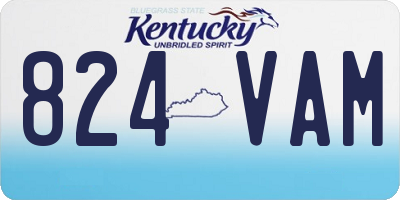 KY license plate 824VAM