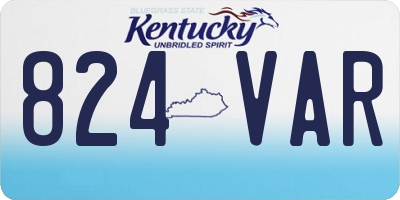 KY license plate 824VAR