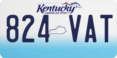 KY license plate 824VAT