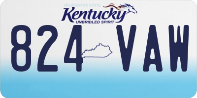 KY license plate 824VAW