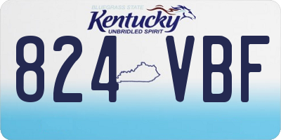KY license plate 824VBF
