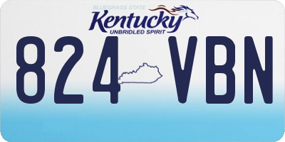 KY license plate 824VBN