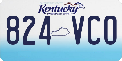 KY license plate 824VCO