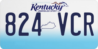 KY license plate 824VCR