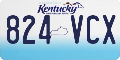 KY license plate 824VCX