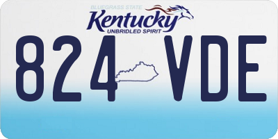KY license plate 824VDE