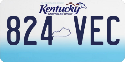 KY license plate 824VEC