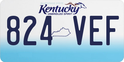 KY license plate 824VEF