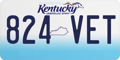 KY license plate 824VET