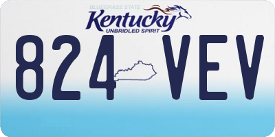 KY license plate 824VEV