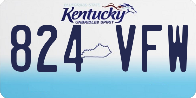 KY license plate 824VFW