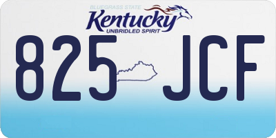 KY license plate 825JCF