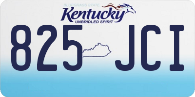 KY license plate 825JCI