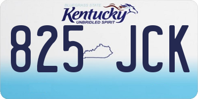 KY license plate 825JCK