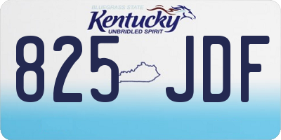 KY license plate 825JDF