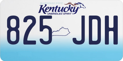 KY license plate 825JDH