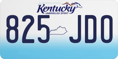 KY license plate 825JDO