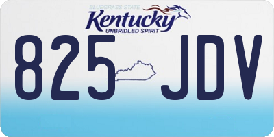 KY license plate 825JDV