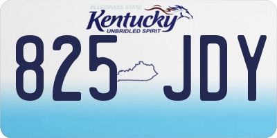 KY license plate 825JDY