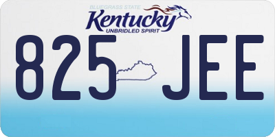 KY license plate 825JEE