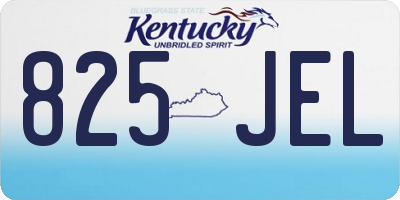KY license plate 825JEL
