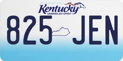 KY license plate 825JEN