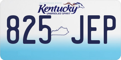 KY license plate 825JEP