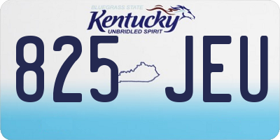 KY license plate 825JEU
