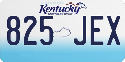 KY license plate 825JEX