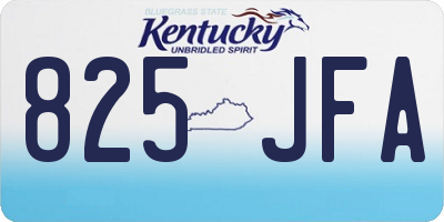 KY license plate 825JFA