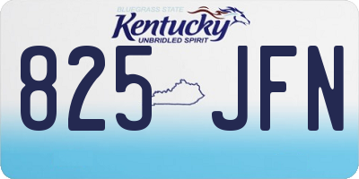 KY license plate 825JFN