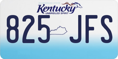 KY license plate 825JFS