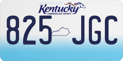 KY license plate 825JGC