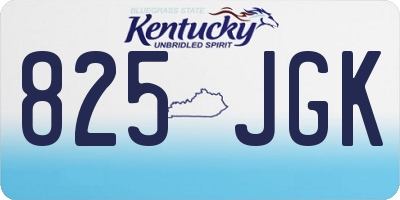 KY license plate 825JGK