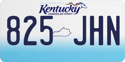 KY license plate 825JHN