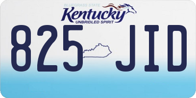 KY license plate 825JID