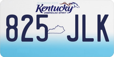KY license plate 825JLK
