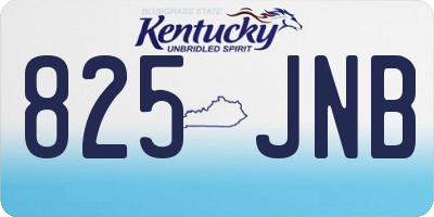 KY license plate 825JNB