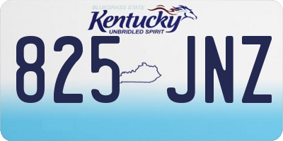 KY license plate 825JNZ