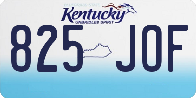 KY license plate 825JOF