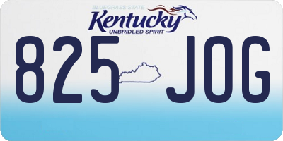 KY license plate 825JOG