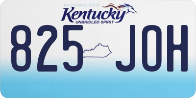 KY license plate 825JOH