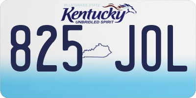 KY license plate 825JOL