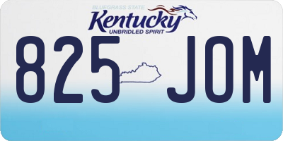 KY license plate 825JOM