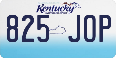 KY license plate 825JOP