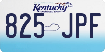 KY license plate 825JPF